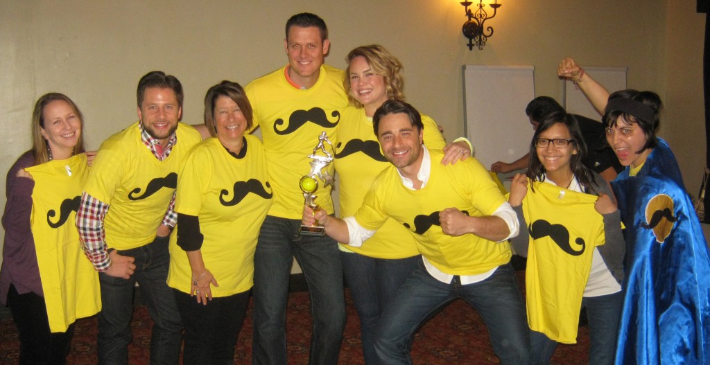 A successful team building event often wraps with everyone in yellow shirts
