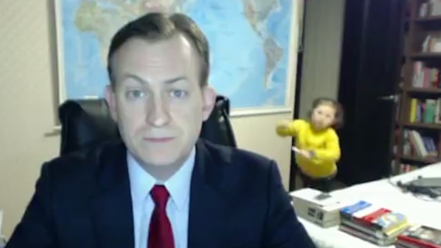 BBC interviewee gets interrupted by toddler