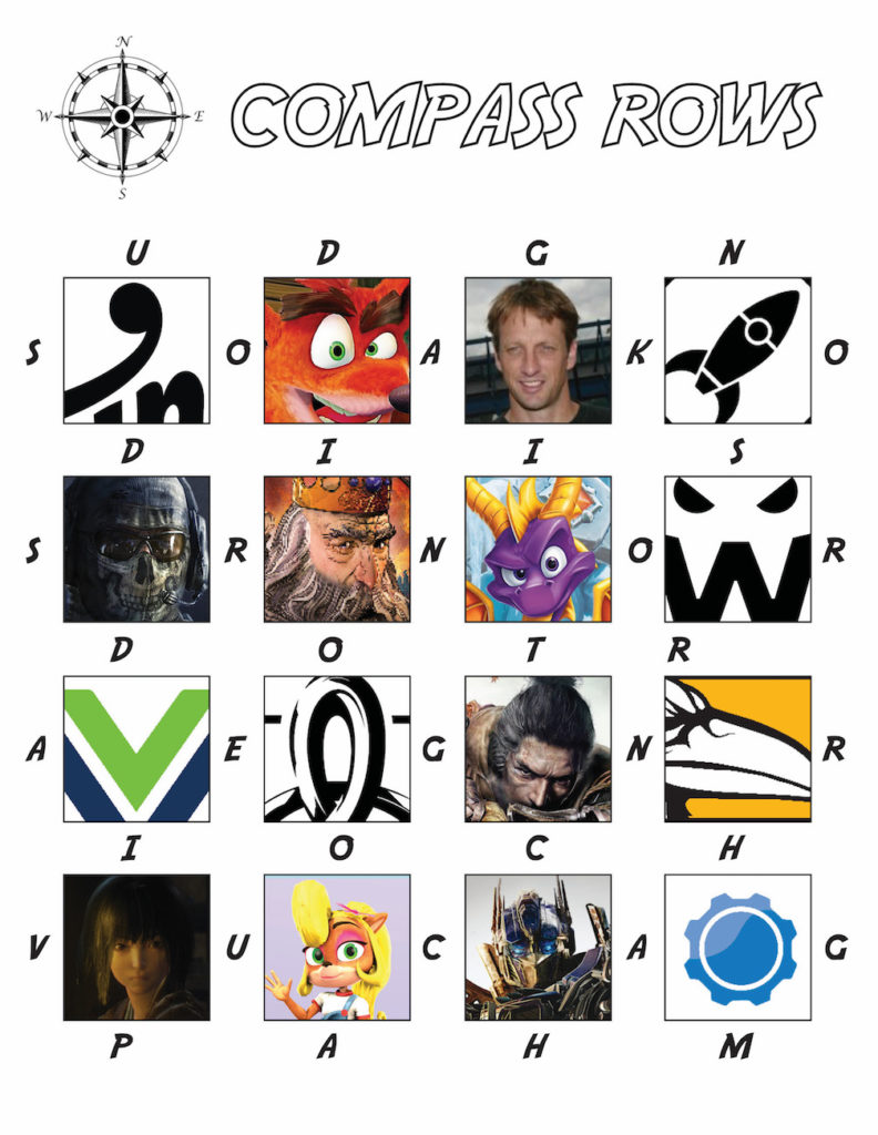 Grid of Activision Studios and Characters